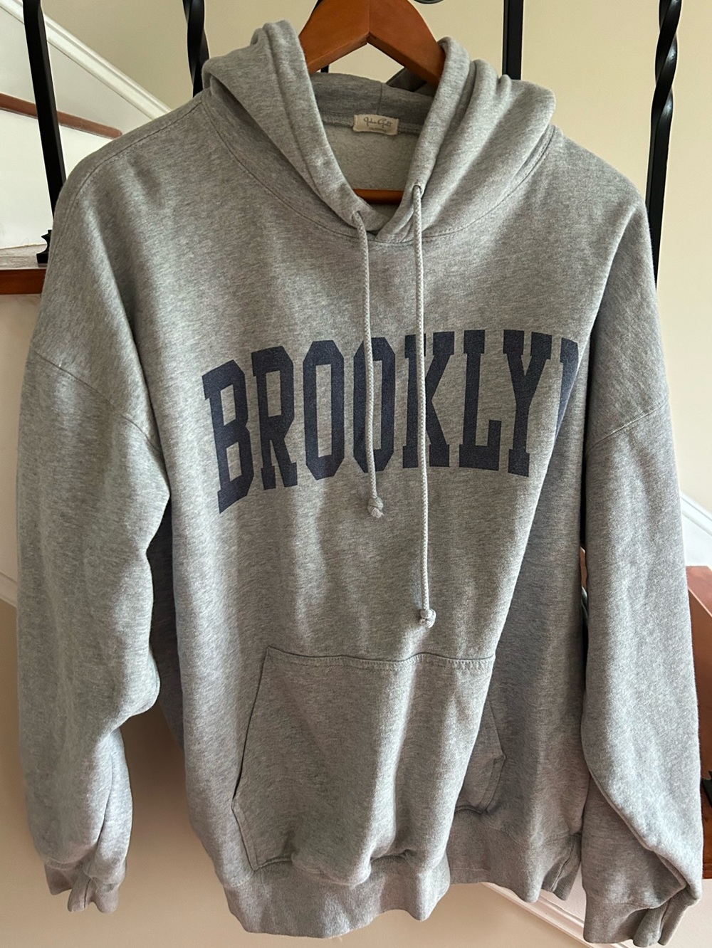 Brandy Melville Women's Grey Hoodie Gray J. Galt Brooklyn Pullover M